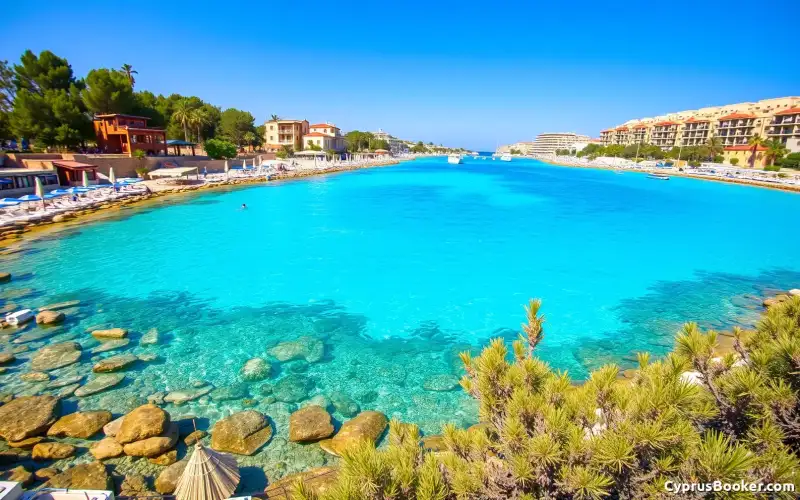 Turkusowa Laguna na Cyprze zachęca do relaksu na tle malowniczego krajobrazu Ayia Napa i okolic